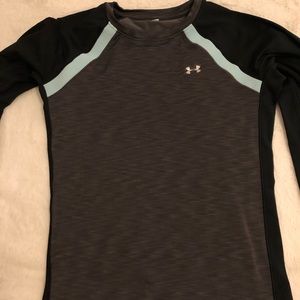 Under Armour ski top grey black blue xs